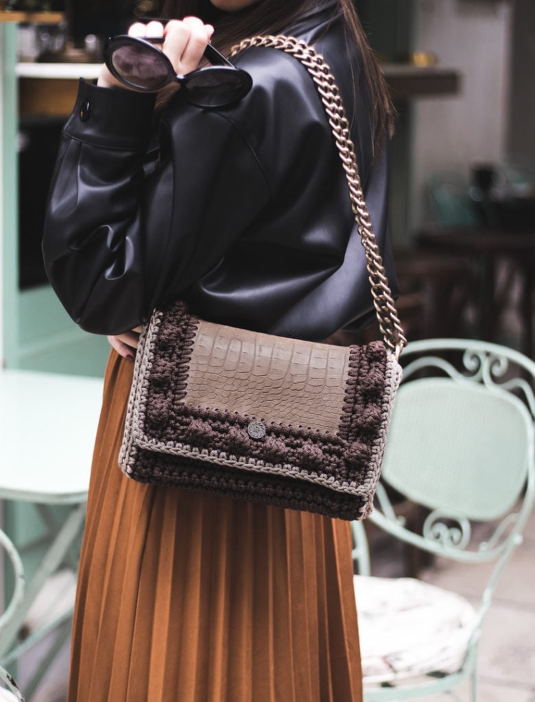 Lydia Brown Mocha Crochet Shoulder Crossbody Bag - Miss Polyplexi