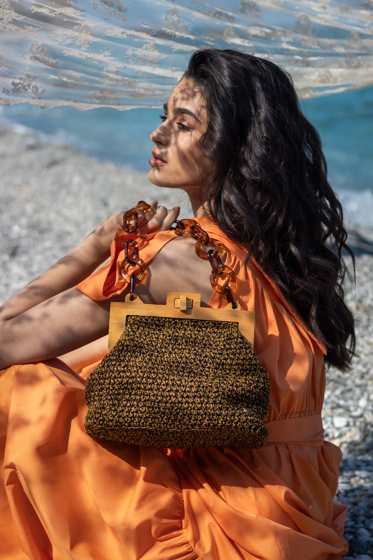 Palanca Orange Brown Crochet Tote Bag - Miss Polyplexi