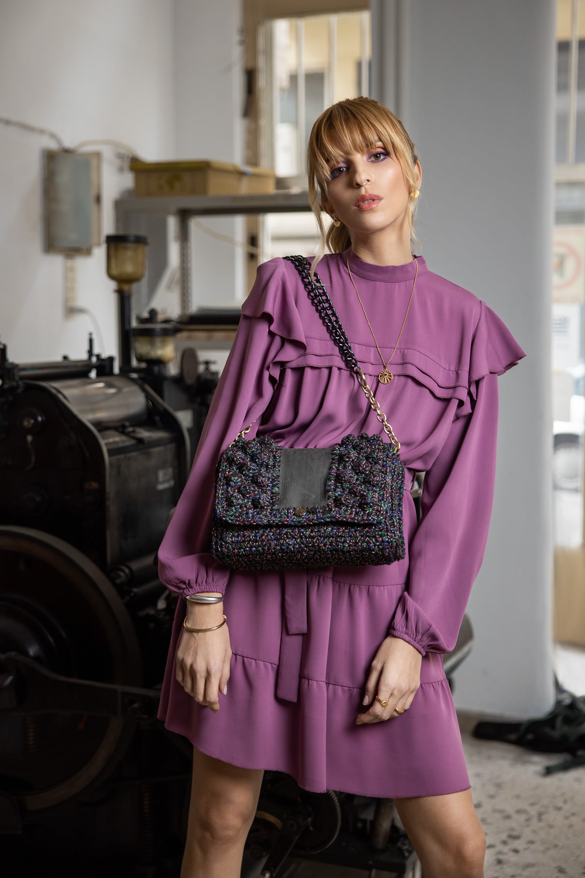 Miss Polyplexi Ganymede Multicolour Black Shoulder Bag