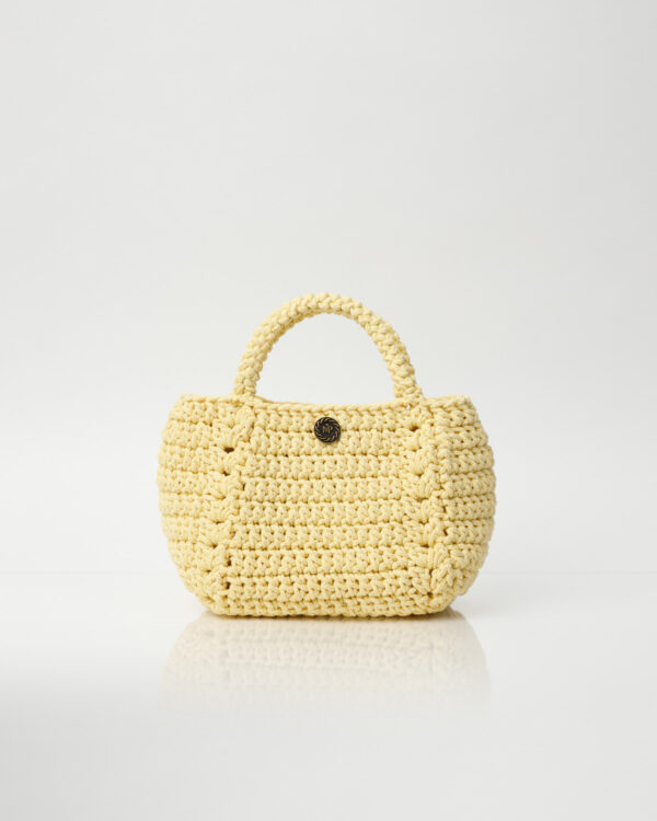Miss Polyplexi Amalfi Lemon Yellow Crochet Tote Bag