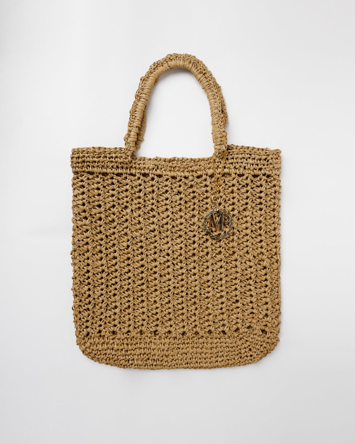 Miss Polyplexi Perugia Raffia Caramel Crochet Tote Bag