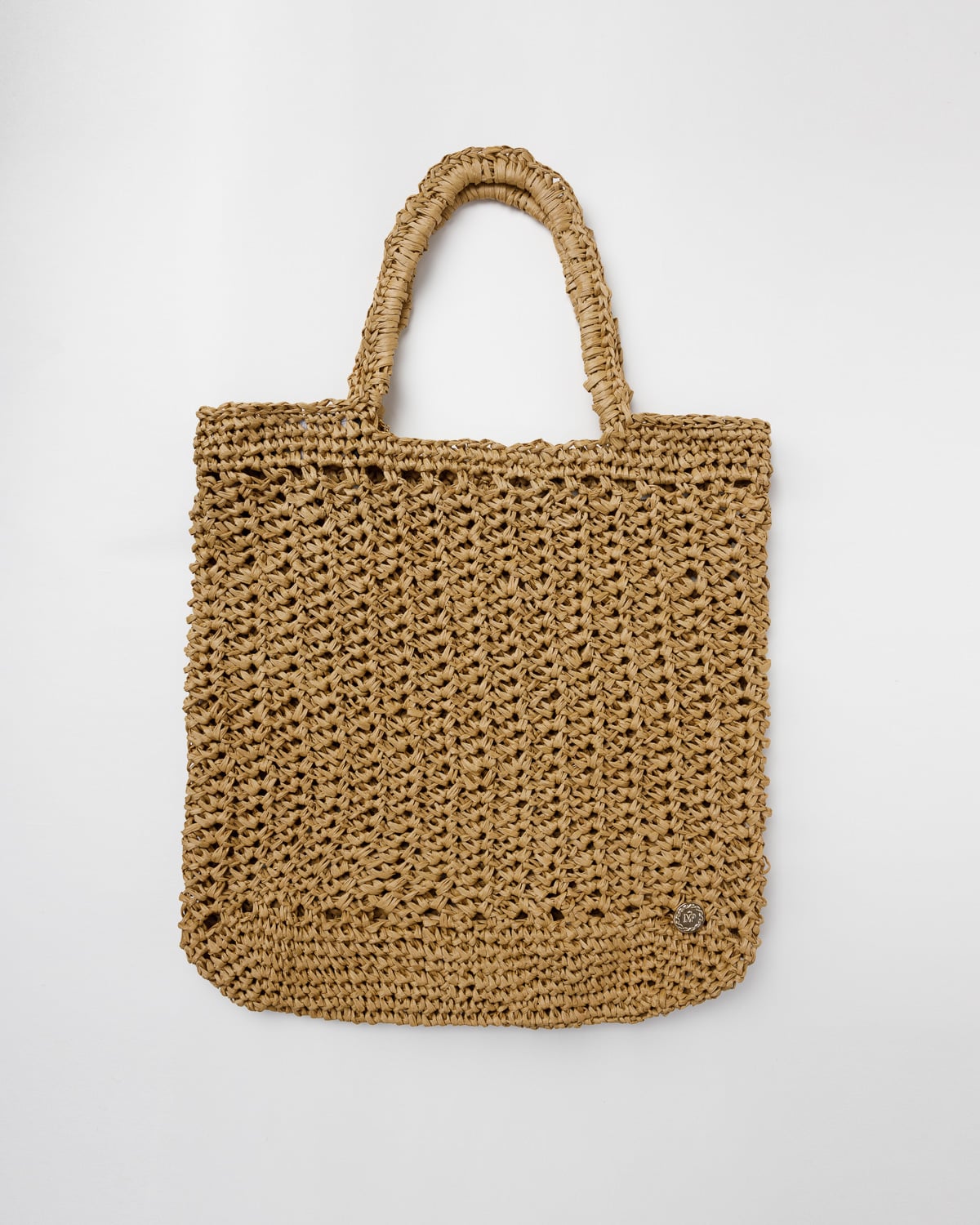 Miss Polyplexi Perugia Raffia Caramel Crochet Tote Bag
