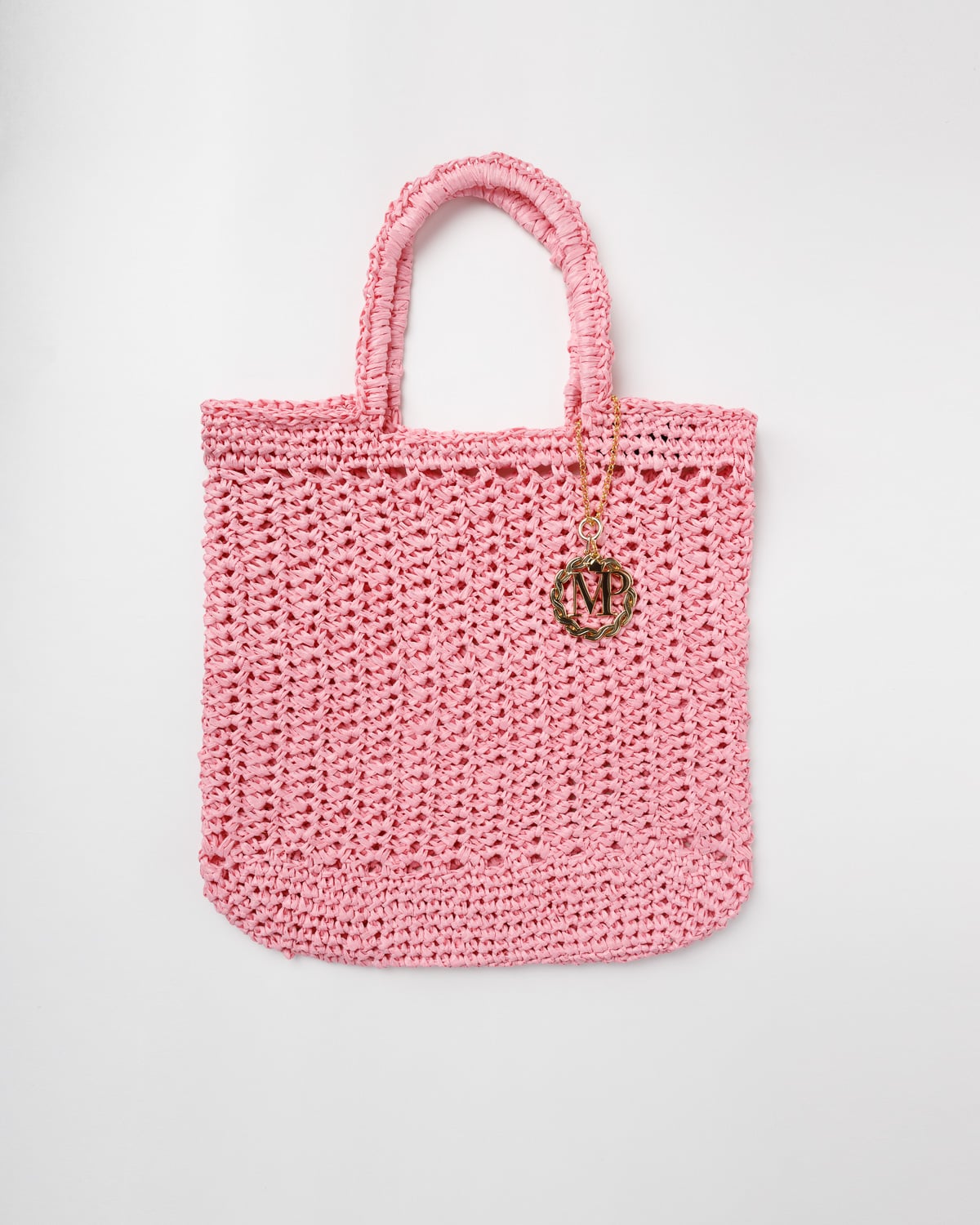 Perugia Raffia Pink Crochet Tote Bag - Miss Polyplexi