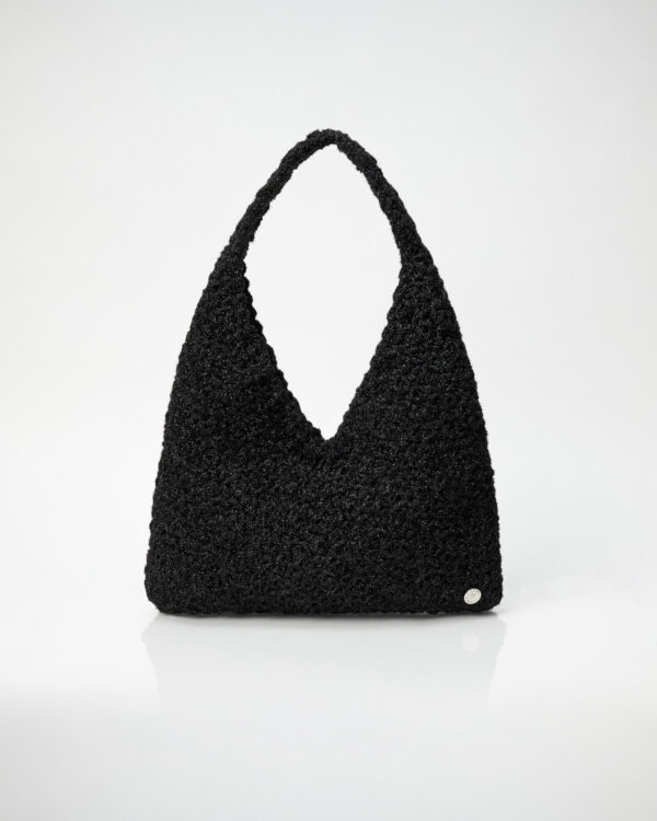 Miss Polyplexi Alexa Black Crochet Shoulder Bag