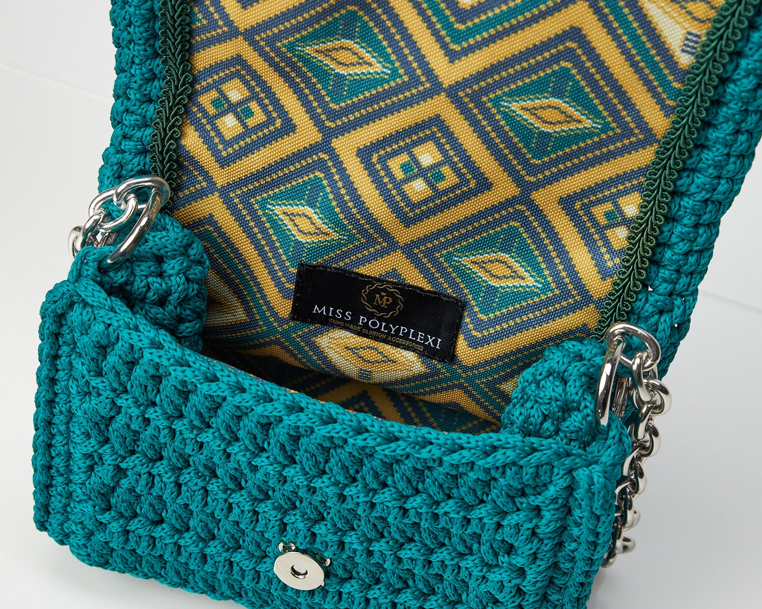 Micro Ossian Jade Green Crochet Crossbody Bag - Miss Polyplexi