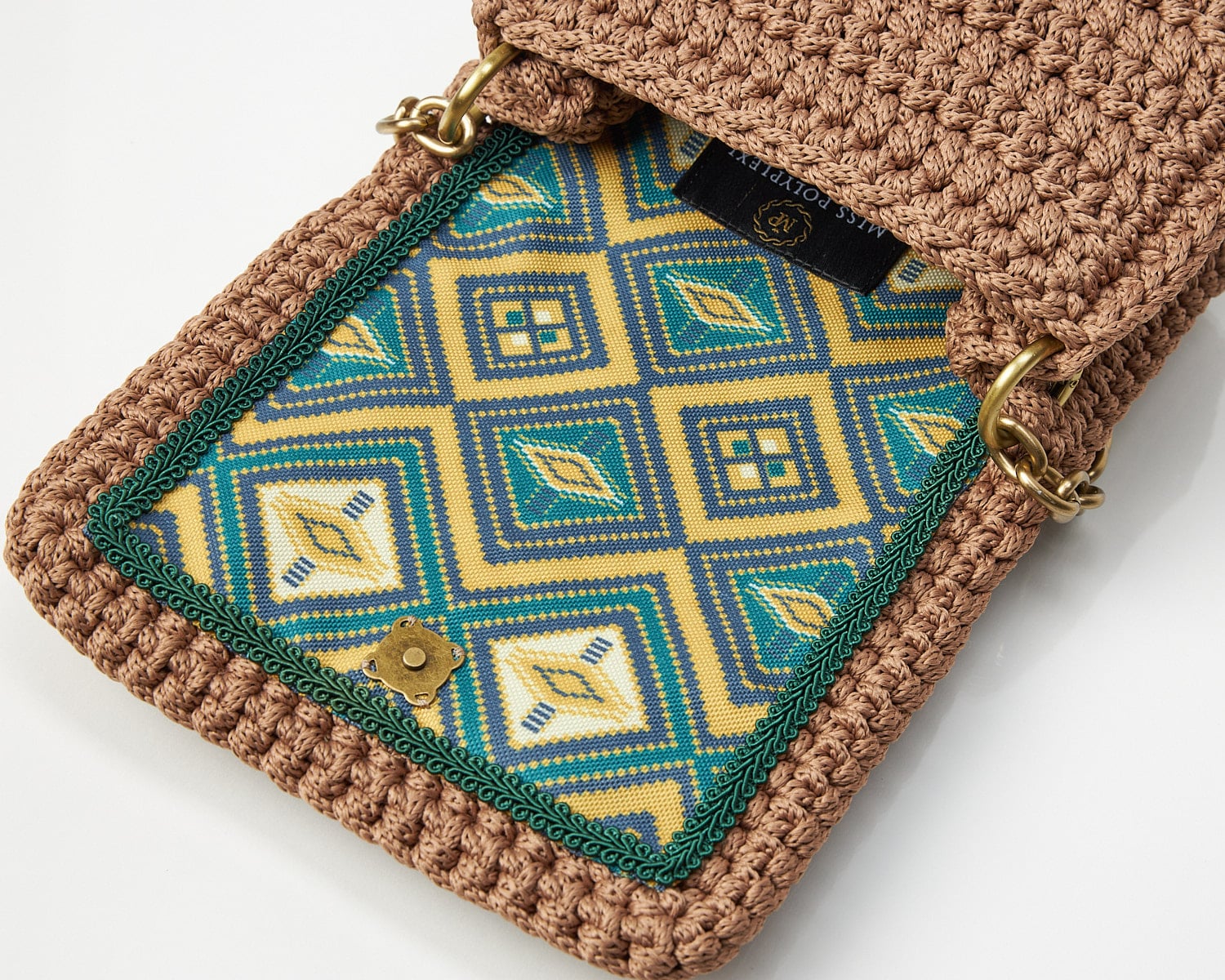 Micro Ossian Mocha Crochet Crossbody Bag - Miss Polyplexi