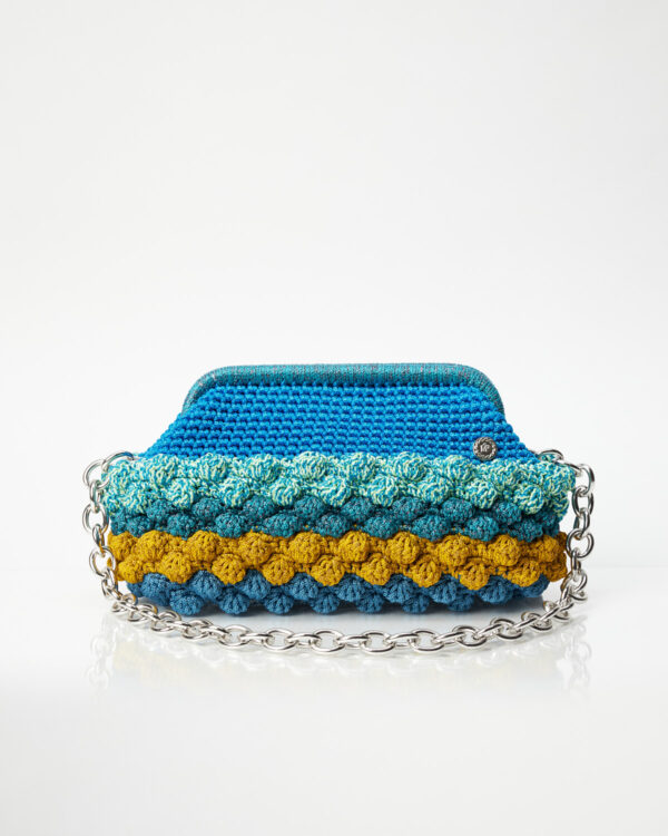 Miss Polyplexi Naomi Multicolour Blue Crochet Shoulder Bag