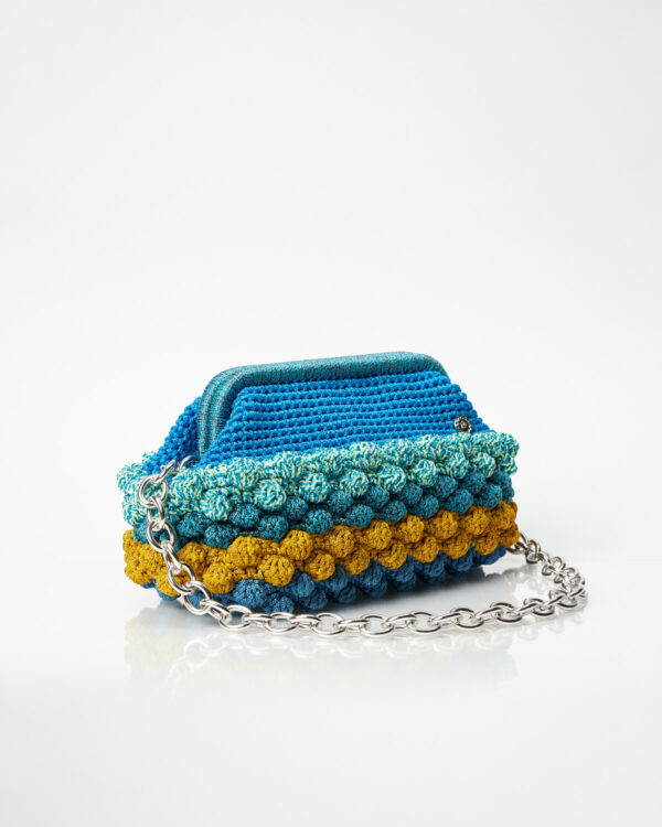 Miss Polyplexi Naomi Multicolour Blue Crochet Shoulder Bag