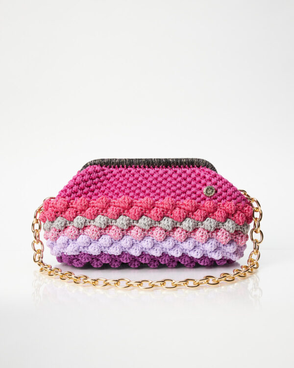 Miss Polyplexi Naomi Multicolour Fuchsia Crochet Shoulder Bag