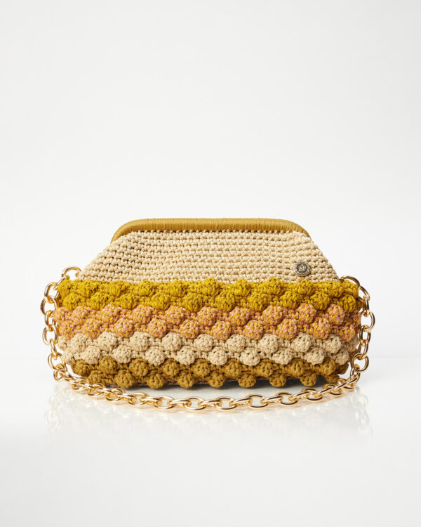 Miss Polyplexi Naomi Multicolour Mustard Crochet Shoulder Bag