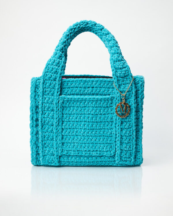 Miss Polyplexi Nimes Turquoise Crochet Shoulder Bag