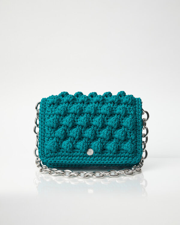 Miss Polyplexi Ossian Jade Green Crochet Shoulder Bag