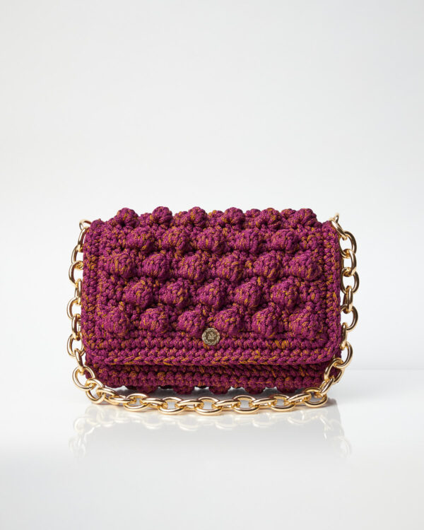 Miss Polyplexi Ossian Magenta Crochet Shoulder Bag