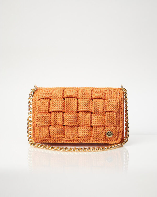 Miss Polyplexi Pandora Sparkling Orange Crochet Shoulder Bag