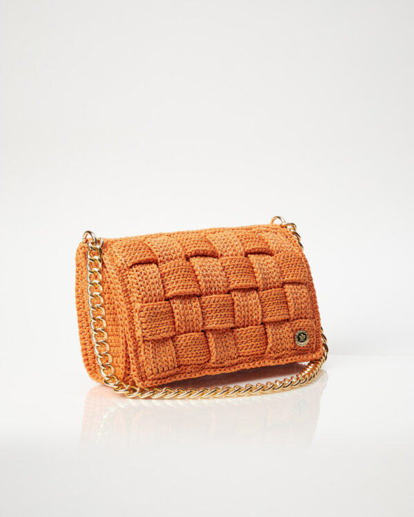Miss Polyplexi Pandora Sparkling Orange Crochet Shoulder Bag