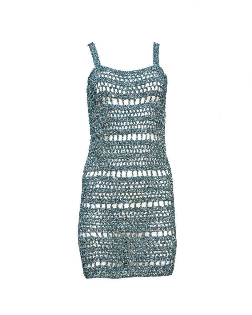 white christmas dresses Bali Square Neck Sleeveless Crochet Midi Dress – Lithologie Co main image 0