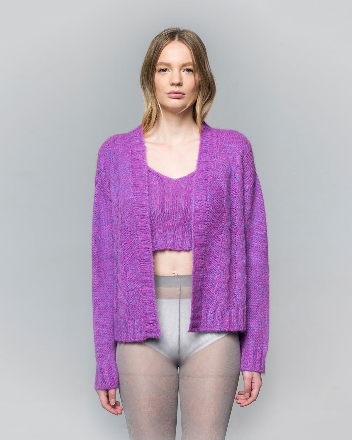 Corine Violet Knitted Cardigan Miss Polyplexi