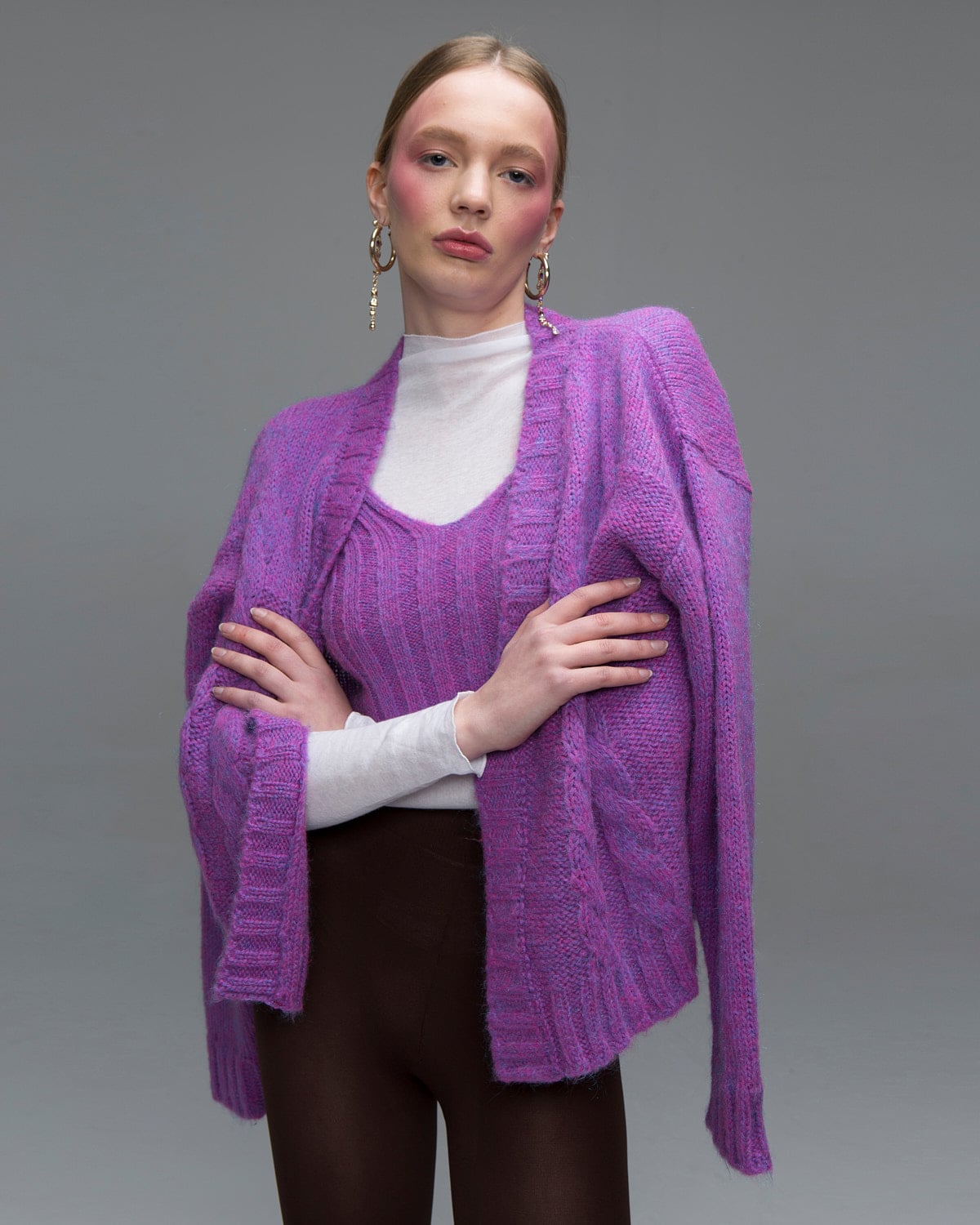 Corine Violet Knitted Cardigan - Miss Polyplexi
