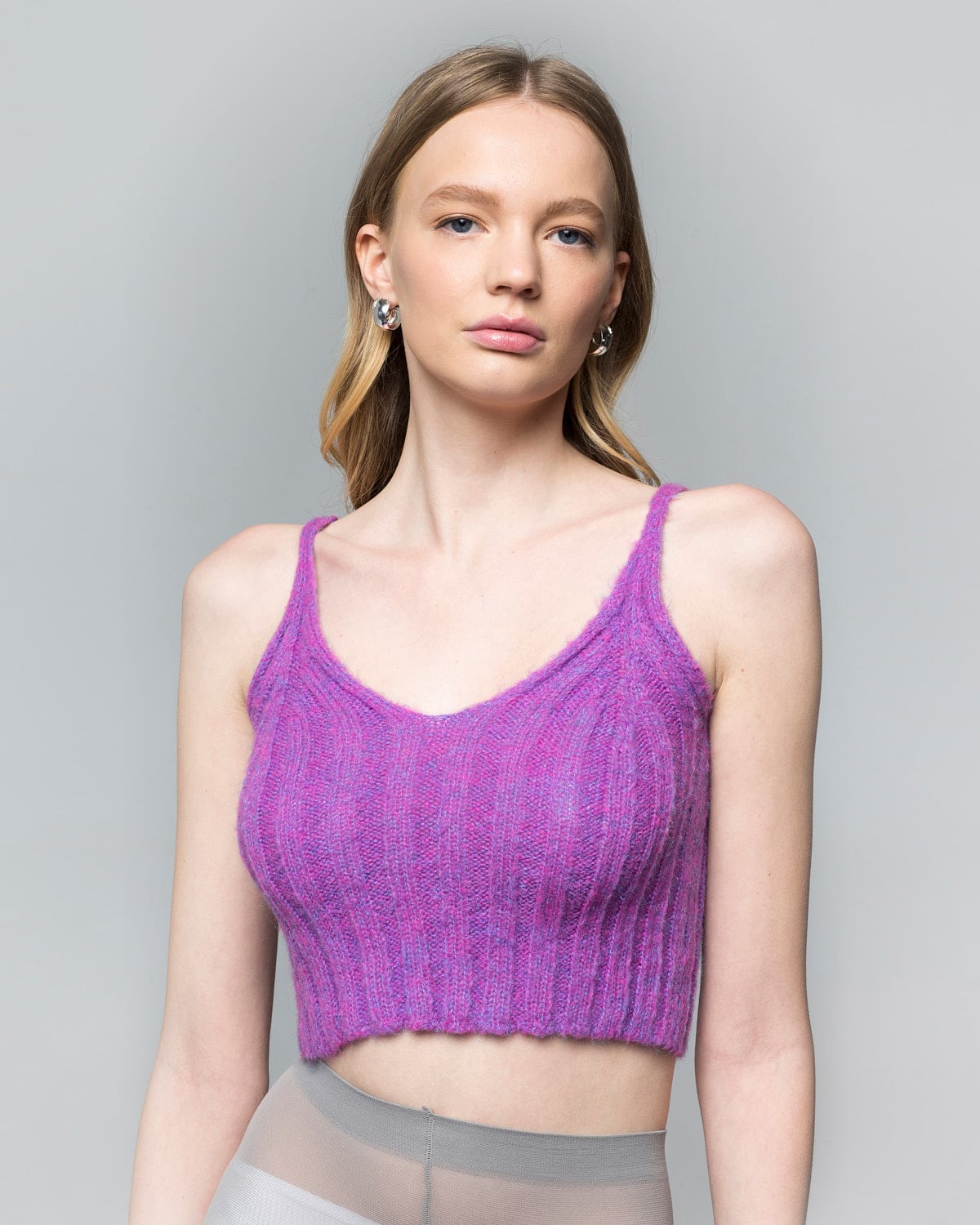 Corine Violet Knitted Crop Top - Miss Polyplexi