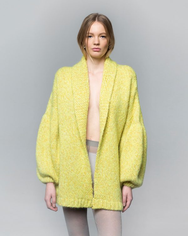 Miss Polyplexi Julie Yellow Knitted Cardigan