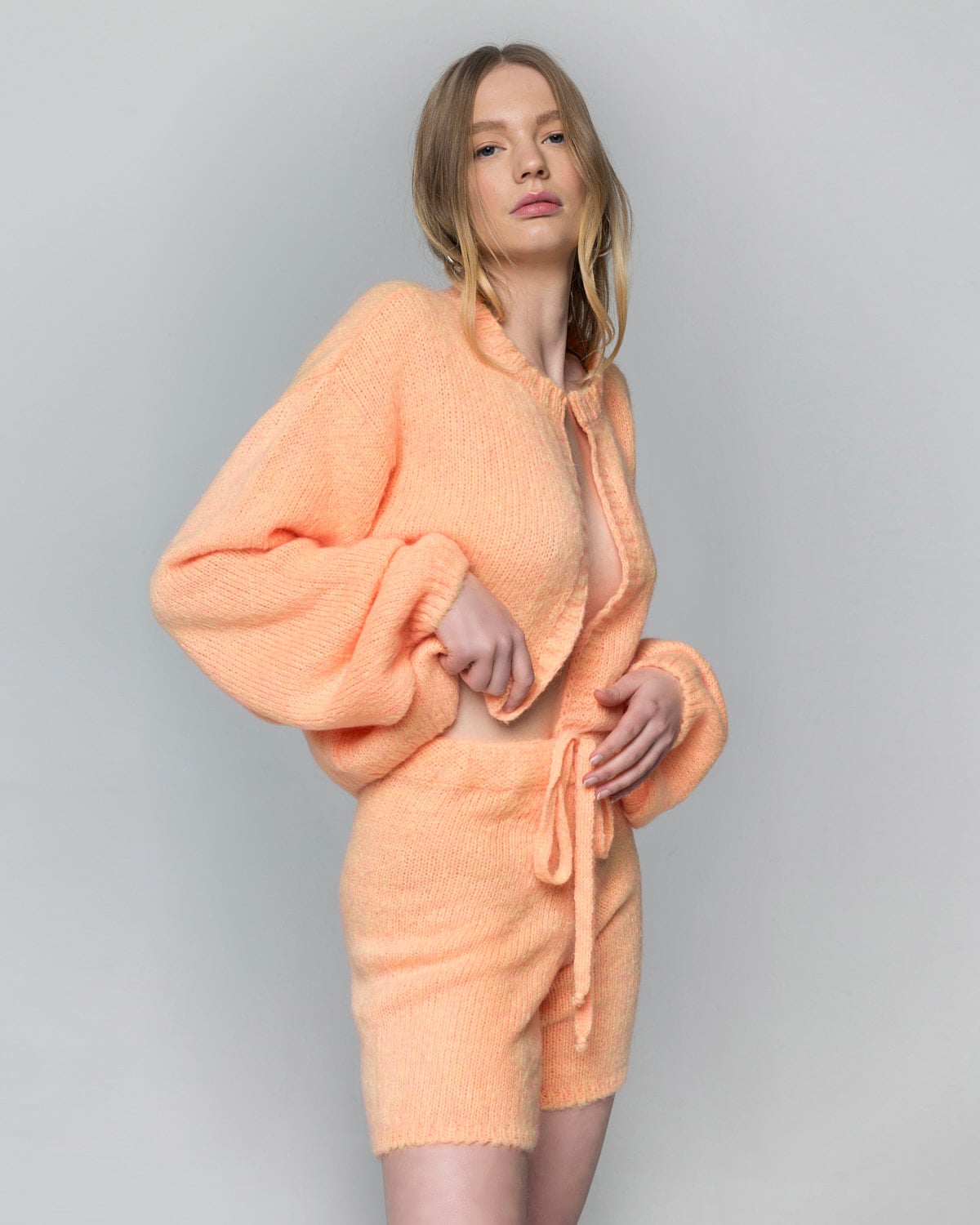 Miss Polyplexi Yvette Orange Knitted Shorts