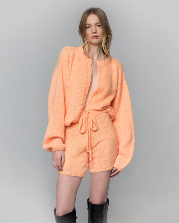 Miss Polyplexi Yvette Orange Knitted Shorts
