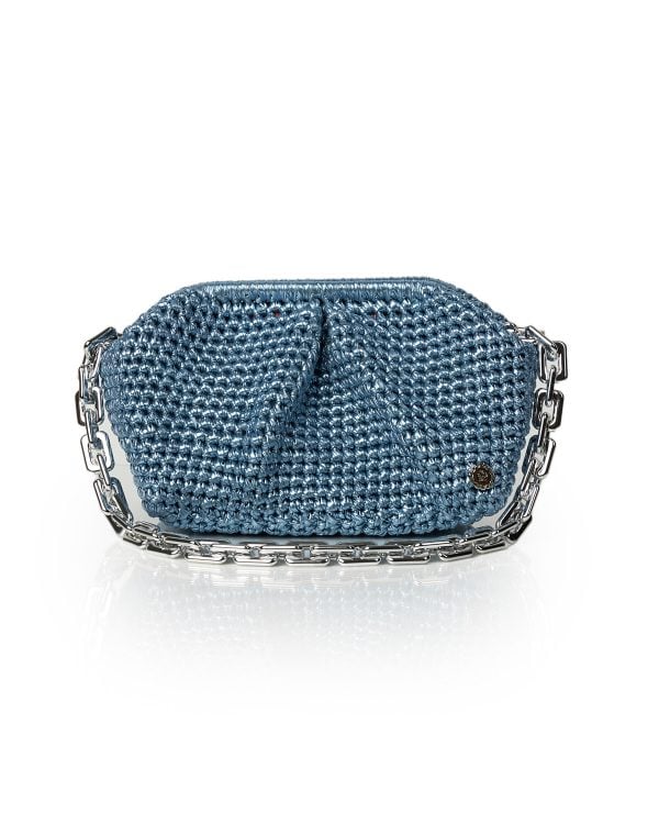 Miss Polyplexi Basilica Metallic Raf Blue Crochet Shoulder Bag