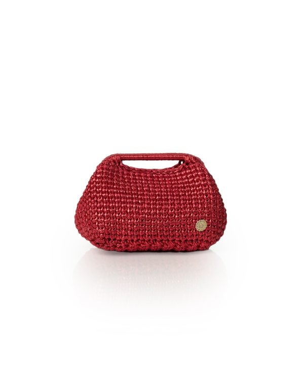 Miss Polyplexi Cartagena Metallic Red Crochet Clutch
