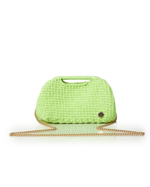 Miss Polyplexi Cartagena Metallic Yellow Crochet Crossbody Bag