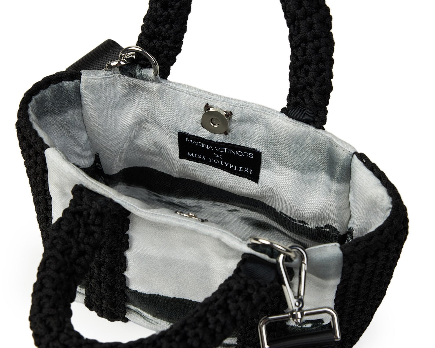 Black Aegean Small Tote Bag - Limited Edition Marina Vernicos x Miss Polyplexi