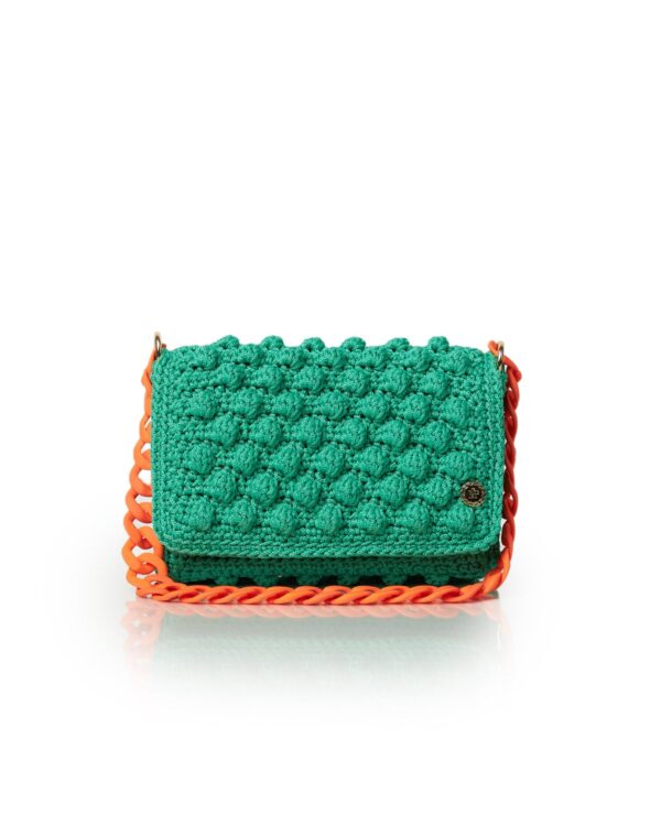 Miss Polyplexi Ossian Dark Green Crochet Shoulder Bag