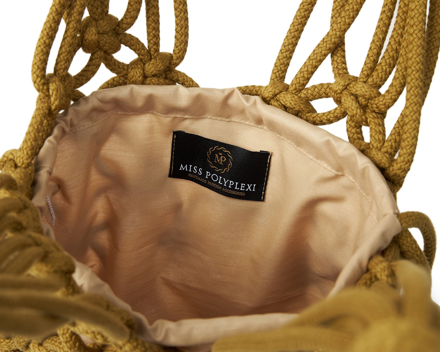 Miss Polyplexi Rome Khaki Crochet Shoulder Bag