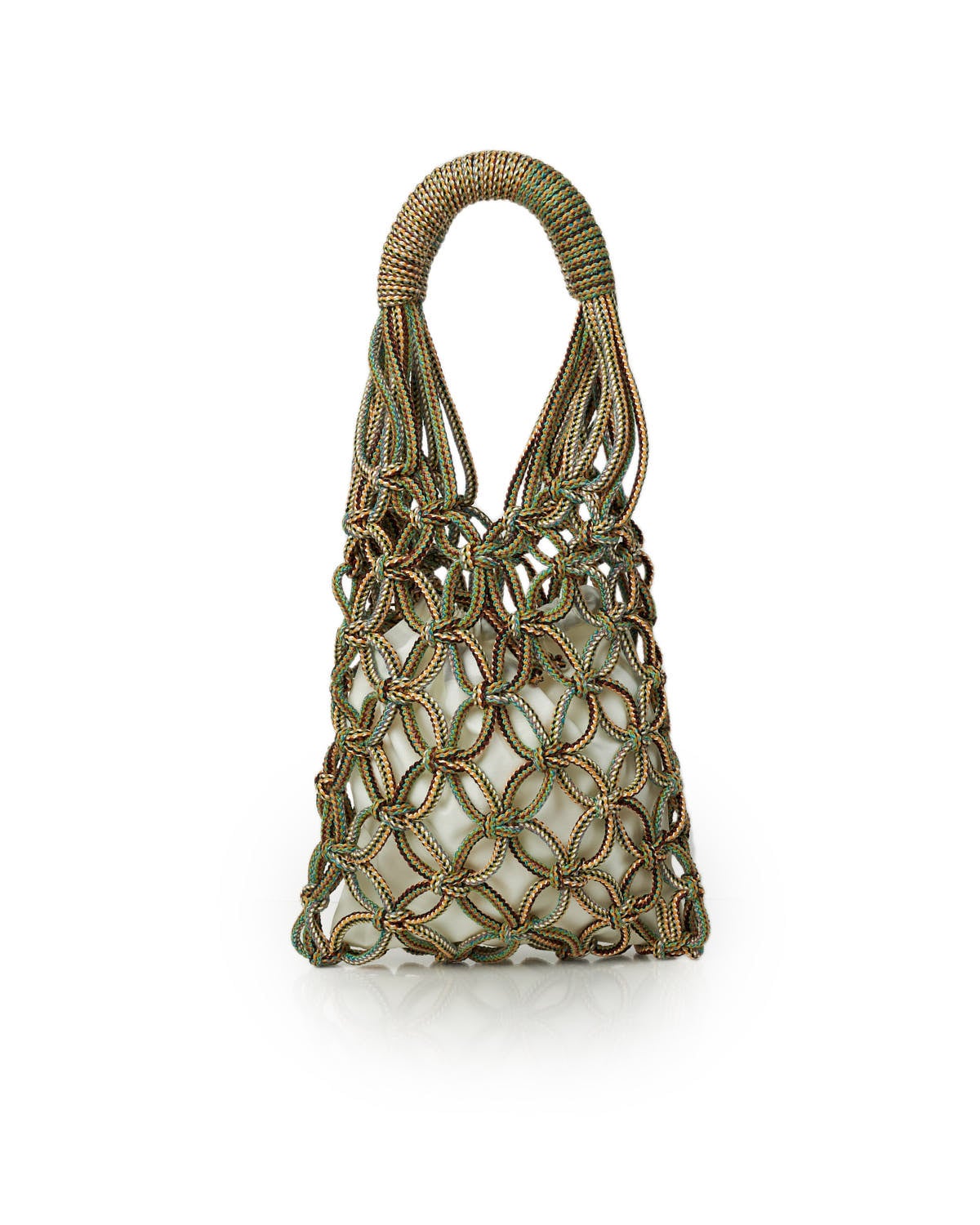 Miss Polyplexi Rome Multicolor Green Crochet Shoulder Bag
