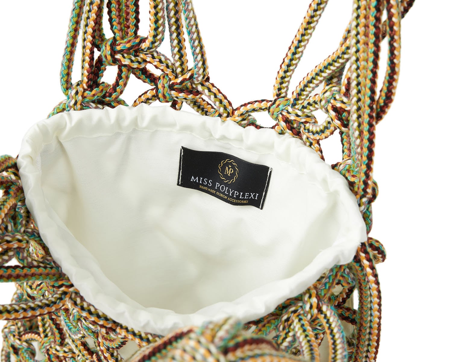 Miss Polyplexi Rome Multicolor Green Crochet Shoulder Bag