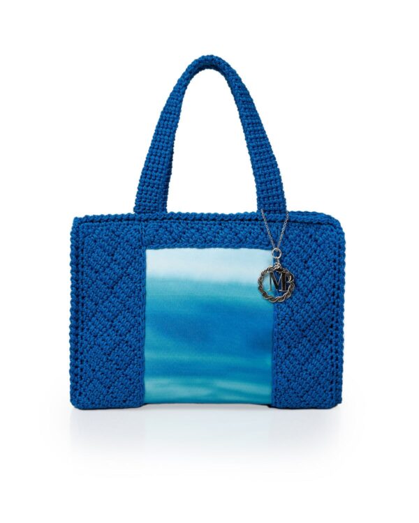 Miss Polyplexi Skyros Blue Crochet Shoulder Bag