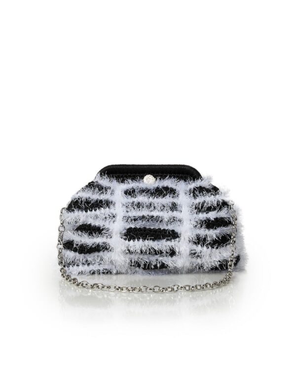 Miss Polyplexi Bologna Black White Crochet Shoulder Bag