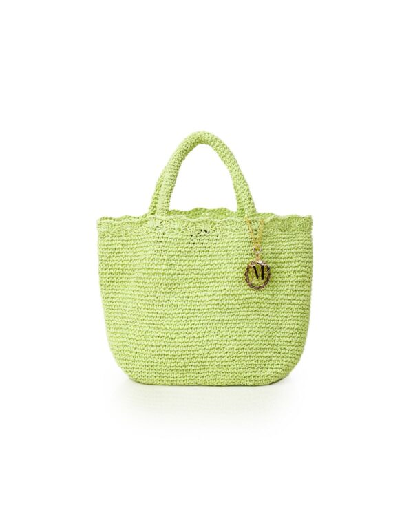 Miss Polyplexi Catania Straw Lime Green Crochet Tote Bag