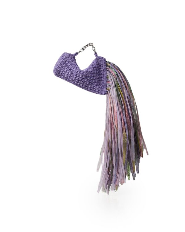 Miss Polyplexi Palma Raffia Lilac Crochet Clutch