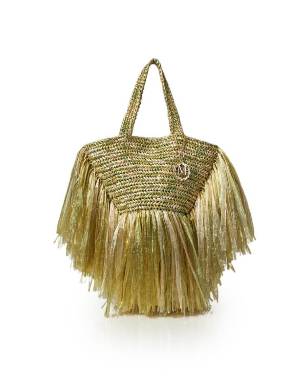 Miss Polyplexi Verona Raffia Lime Green Crochet Tote Bag