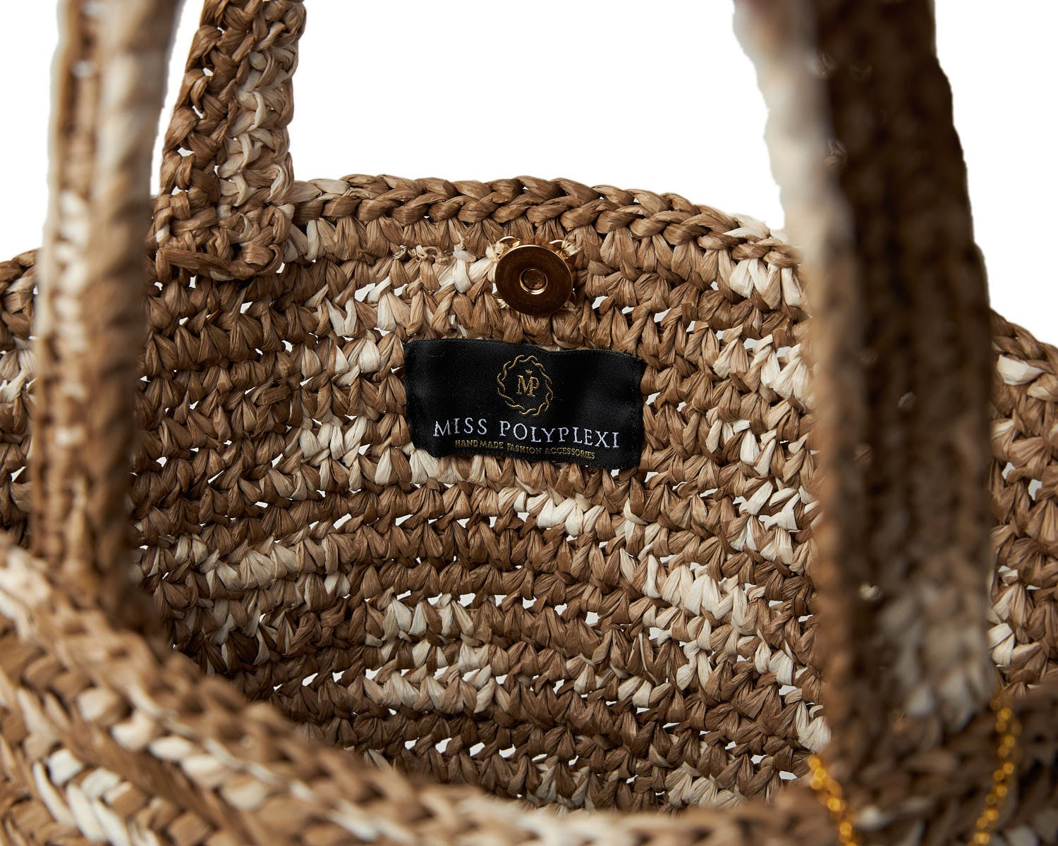 Verona Raffia Multicolor Brown Crochet Tote Bag - Miss Polyplexi