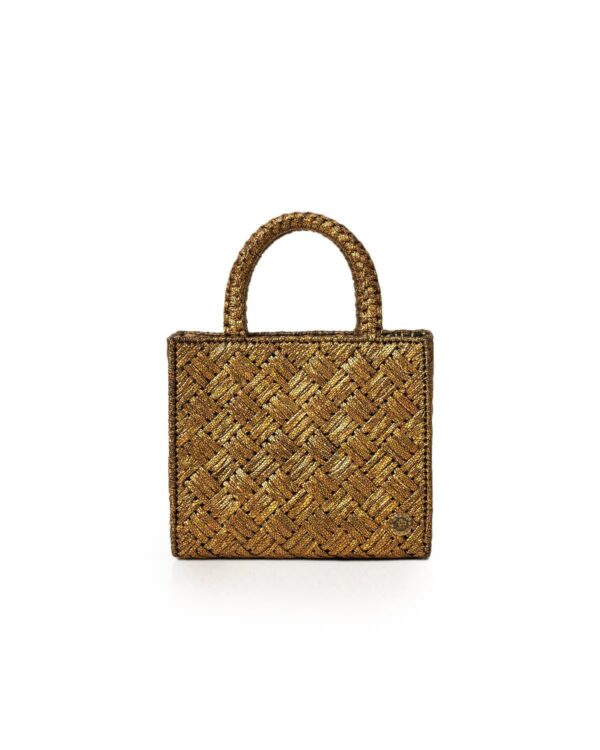 Miss Polyplexi California Metallic Gold Crochet Tote Bag