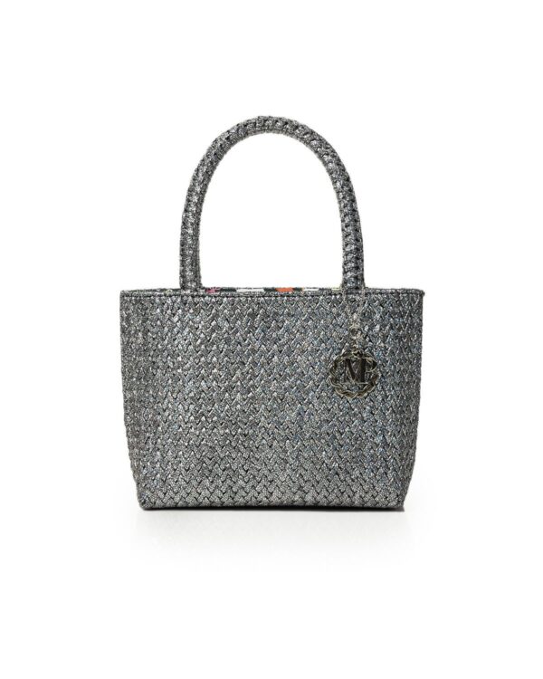 Miss Polyplexi Louisiana Metallic Silver Crochet Shoulder Bag