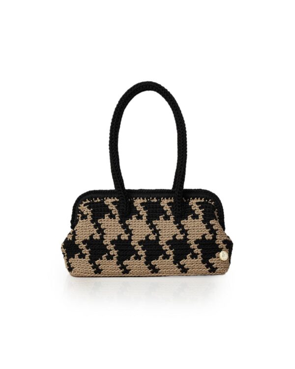 Miss Polyplexi Montana Black Beige Crochet Shoulder Bag