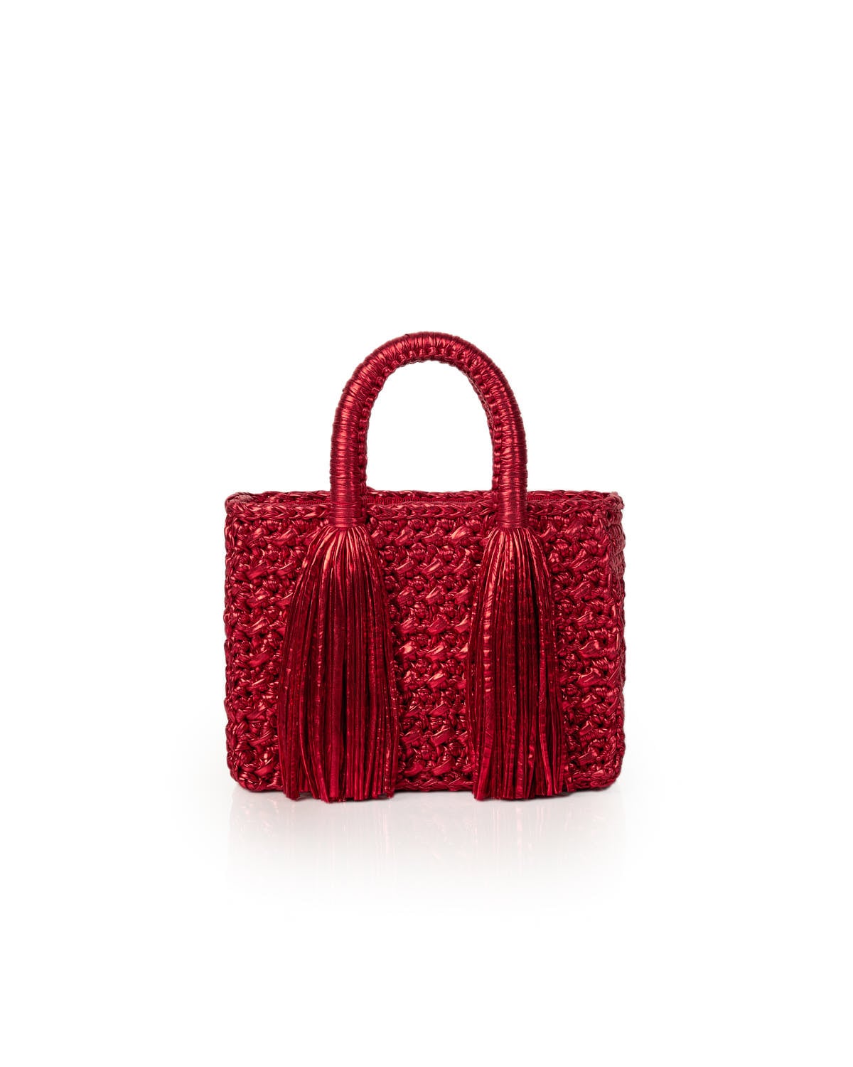 Ostria Metallic Red Crochet Tote Bag - Miss Polyplexi