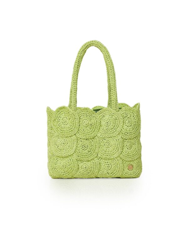 Miss Polyplexi Sicilia Straw Lime Green Crochet Tote Bag