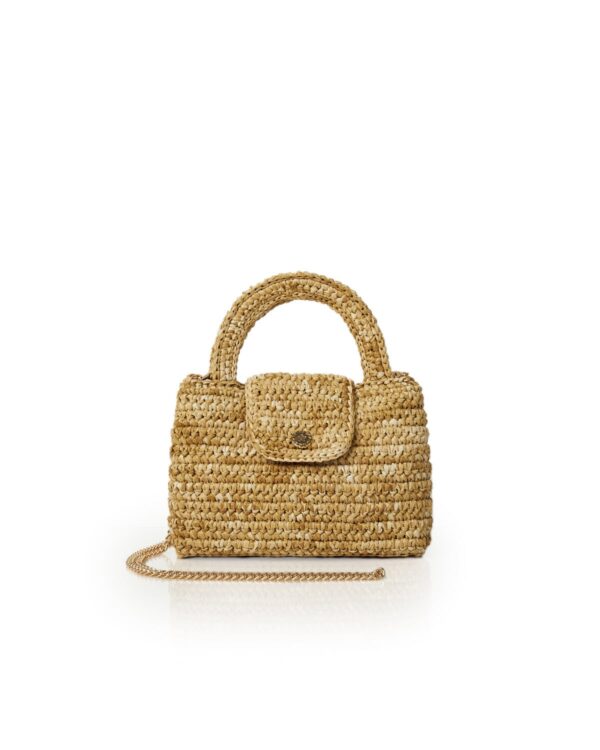 Miss Polyplexi Ariel Raffia Natural Crochet Crossbody Bag