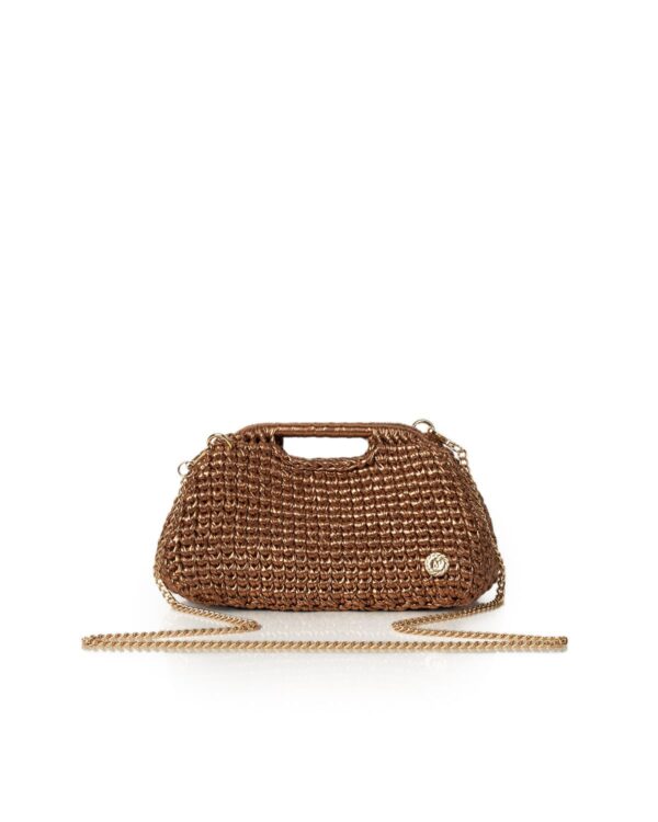 Miss Polyplexi Cartagena Metallic Bronze Crochet Crossbody Bag