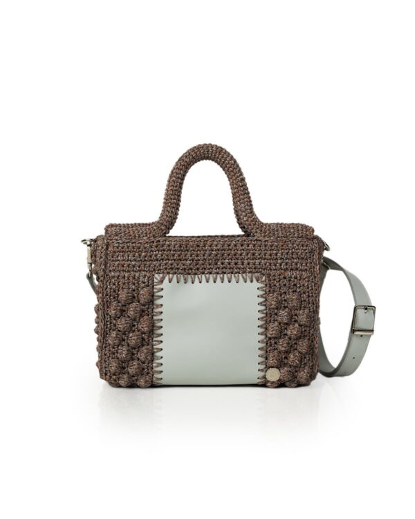 Miss Polyplexi Midi Ophelia Mocha Grey Crochet Tote Bag