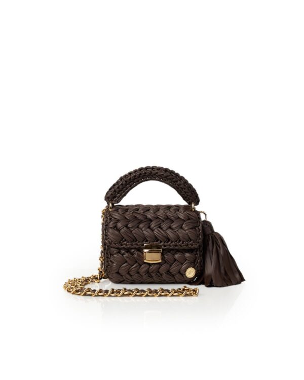 Miss Polyplexi Seville Brown Crochet Crossbody Bag