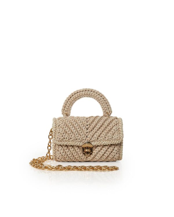 Miss Polyplexi Sirena Beige Crochet Crossbody Bag
